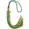 Green/Gold Mixed Color Graduation Tassel with Gold Bling Charm by Wholesale Grad Supply