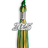 Green/Gold Mixed Color Graduation Tassel with Silver Bling Charm by Wholesale Grad Supply