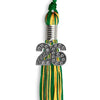 Green/Gold Mixed Color Graduation Tassel with Silver Bling Charm by Wholesale Grad Supply