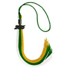 Green/Gold/White Graduation Tassel with Black Bling Charm by Wholesale Grad Supply