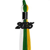 Green/Gold/White Graduation Tassel with Black Bling Charm by Wholesale Grad Supply