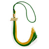 Green/Gold/White Graduation Tassel with Gold Bling Charm by Wholesale Grad Supply