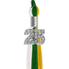 Green/Gold/White Graduation Tassel with Silver Bling Charm by Wholesale Grad Supply