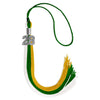 Green/Gold/White Graduation Tassel with Silver Bling Charm by Wholesale Grad Supply