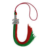 Green/Red Graduation Tassel with Silver Bling Charm by Wholesale Grad Supply