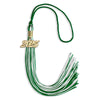 Green/White Mixed Color Graduation Tassel with Gold Bling Charm by Wholesale Grad Supply