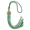 Green/White Mixed Color Graduation Tassel with Gold Bling Charm by Wholesale Grad Supply