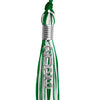 Green/White Mixed Color Graduation Tassel with Stacked Silver Date Drop by Wholesale Grad Supply