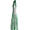 Green/White Mixed Color Graduation Tassel with Stacked Silver Date Drop by Wholesale Grad Supply