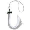 Grey/White Graduation Tassel with Black Bling Charm by Wholesale Grad Supply
