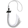 Grey/White Graduation Tassel with Black Bling Charm by Wholesale Grad Supply