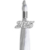 Grey/White Graduation Tassel with Silver Bling Charm by Wholesale Grad Supply