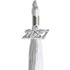 Grey/White Graduation Tassel with Silver Bling Charm by Wholesale Grad Supply