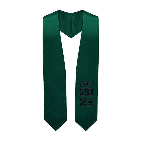 Hunter Green Class of 2025 Graduation Stole/Sash with Classic Tips by Wholesale Grad Supply