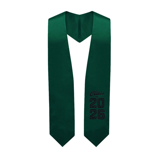 Hunter Green Class of 2026 Graduation Stole/Sash with Classic Tips by Wholesale Grad Supply