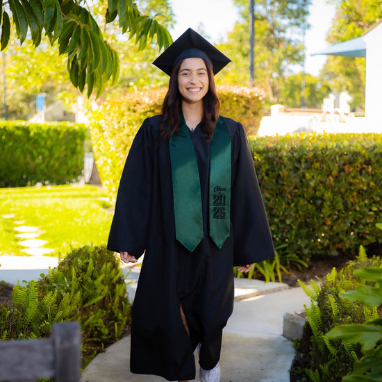 Hunter Green Class of 2026 Graduation Stole/Sash with Classic Tips by Wholesale Grad Supply