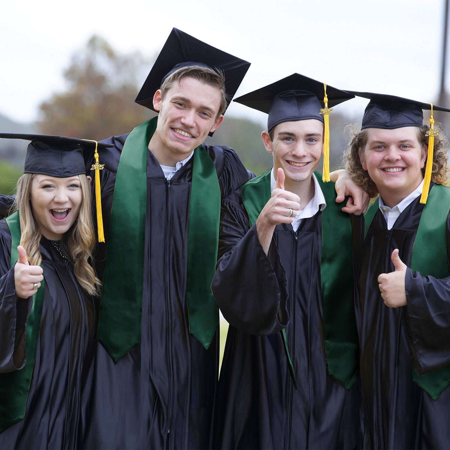 Hunter Green Graduation Stole by Wholesale Grad Supply