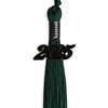 Hunter Green Graduation Tassel with Black Bling Charm by Wholesale Grad Supply