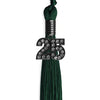 Hunter Green Graduation Tassel with Black Bling Charm by Wholesale Grad Supply