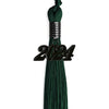 Hunter Green Graduation Tassel with Black Bling Charm by Wholesale Grad Supply