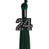 Hunter Green Graduation Tassel with Black Bling Charm by Wholesale Grad Supply
