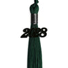 Hunter Green Graduation Tassel with Black Bling Charm by Wholesale Grad Supply