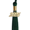 Hunter Green Graduation Tassel with Gold Bling Charm by Wholesale Grad Supply