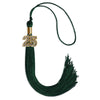 Hunter Green Graduation Tassel with Gold Bling Charm by Wholesale Grad Supply