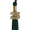 Hunter Green Graduation Tassel with Gold Bling Charm by Wholesale Grad Supply