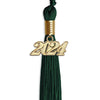 Hunter Green Graduation Tassel with Gold Bling Charm by Wholesale Grad Supply