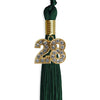 Hunter Green Graduation Tassel with Gold Bling Charm by Wholesale Grad Supply
