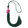 Hunter Green Graduation Tassel with Pink Bling Charm by Wholesale Grad Supply