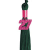 Hunter Green Graduation Tassel with Pink Bling Charm by Wholesale Grad Supply