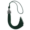 Hunter Green Graduation Tassel with Silver Bling Charm by Wholesale Grad Supply
