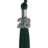 Hunter Green Graduation Tassel with Silver Bling Charm by Wholesale Grad Supply