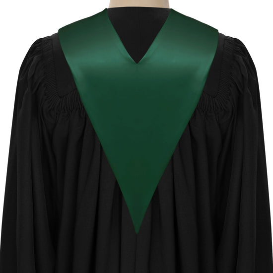 Hunter Green Graduation V-Stole by Wholesale Grad Supply