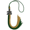 Hunter Green/Antique Gold Graduation Tassel with Black Bling Charm by Wholesale Grad Supply
