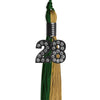 Hunter Green/Antique Gold Graduation Tassel with Black Bling Charm by Wholesale Grad Supply