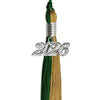 Hunter Green/Antique Gold Graduation Tassel with Silver Bling Charm by Wholesale Grad Supply
