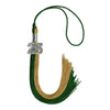 Hunter Green/Antique Gold Graduation Tassel with Silver Bling Charm by Wholesale Grad Supply