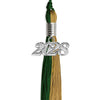 Hunter Green/Antique Gold Graduation Tassel with Silver Bling Charm by Wholesale Grad Supply