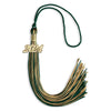 Hunter Green/Antique Gold Mixed Color Graduation Tassel with Gold Bling Charm by Wholesale Grad Supply