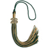 Hunter Green/Antique Gold Mixed Color Graduation Tassel with Gold Bling Charm by Wholesale Grad Supply
