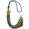 Hunter Green/Antique Gold Mixed Color Graduation Tassel with Gold Bling Charm by Wholesale Grad Supply