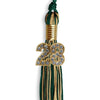 Hunter Green/Antique Gold Mixed Color Graduation Tassel with Gold Bling Charm by Wholesale Grad Supply