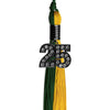Hunter Green/Gold Graduation Tassel with Black Bling Charm by Wholesale Grad Supply