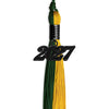 Hunter Green/Gold Graduation Tassel with Black Bling Charm by Wholesale Grad Supply