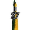 Hunter Green/Gold Graduation Tassel with Black Bling Charm by Wholesale Grad Supply