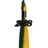 Hunter Green/Gold Graduation Tassel with Black Bling Charm by Wholesale Grad Supply