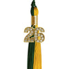 Hunter Green/Gold Graduation Tassel with Gold Bling Charm by Wholesale Grad Supply
